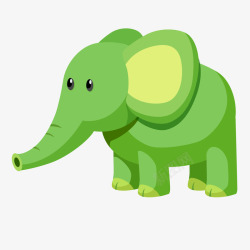 绿色大象卡通模型素材