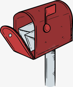 创意水彩邮箱信件插画装饰素材