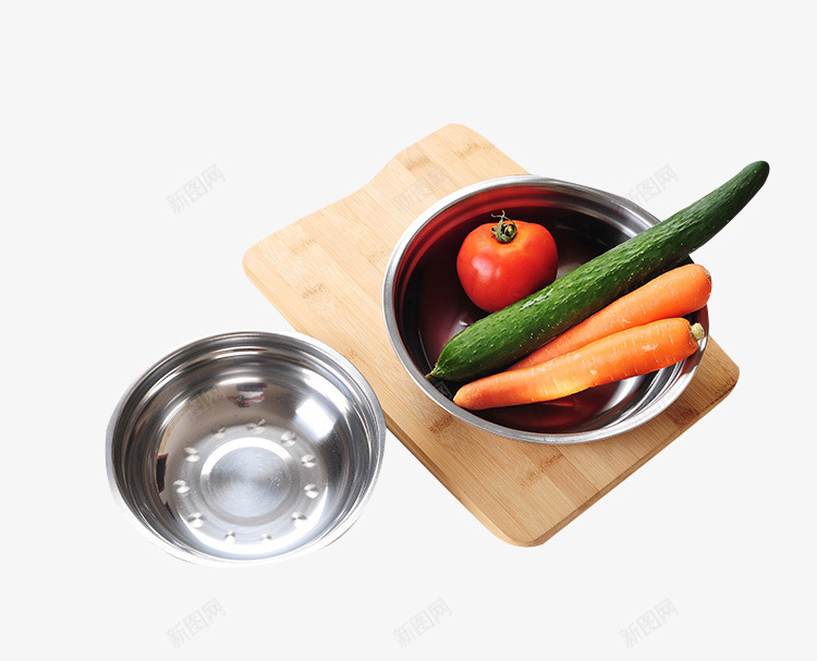 厨房里洗好的蔬菜png免抠素材_新图网 https://ixintu.com 厨房场景素材 洗菜 洗菜盆子 菜板实物
