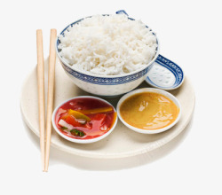 个的米饭与配菜素材