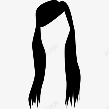 女性假发形状图标图标