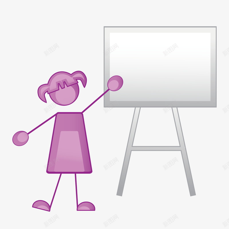 指着黑板的小卡通女孩png免抠素材_新图网 https://ixintu.com 卡通 女孩 手绘 黑板
