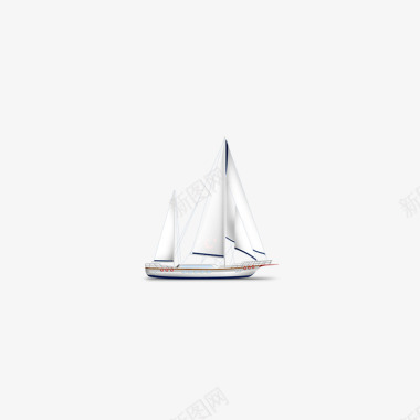 白色船物品图标图标