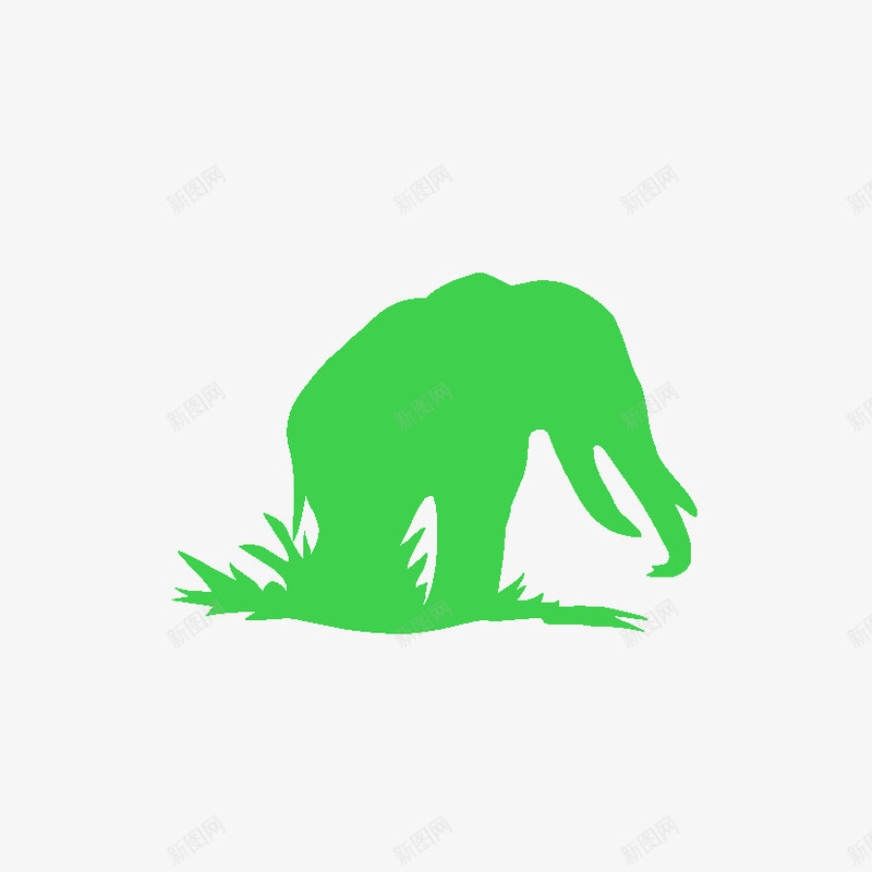 草地上的大象png免抠素材_新图网 https://ixintu.com 动物 图案 大象 爬行动物 草地 装饰 陆地动物