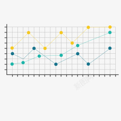 彩色折线数据素材
