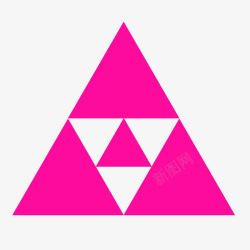 大中小粉色白色正三角形数个高清图片