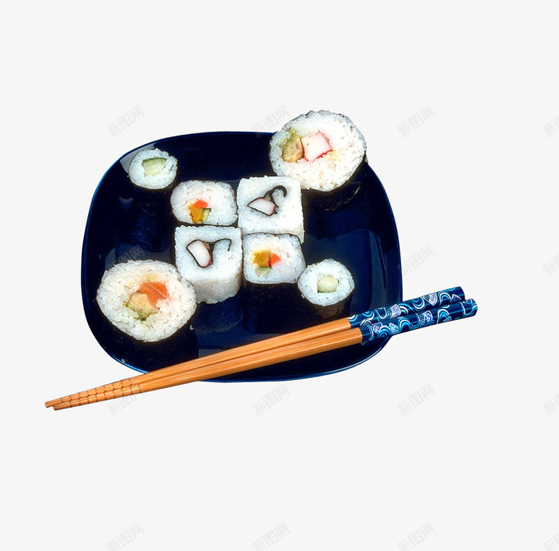寿司拼盘png免抠素材_新图网 https://ixintu.com 寿司 筷子 米饭 蔬菜 食物 饭