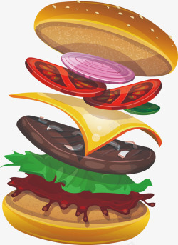 矢量汉堡材料汉堡材料矢量图高清图片