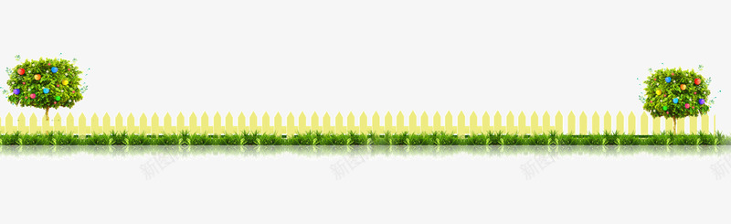 栅栏绿色装饰图案围栏psd免抠素材_新图网 https://ixintu.com 围栏 栅栏 绿色 装饰图案