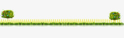 栅栏绿色装饰图案围栏素材