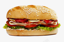 长形面包汉堡高清图片