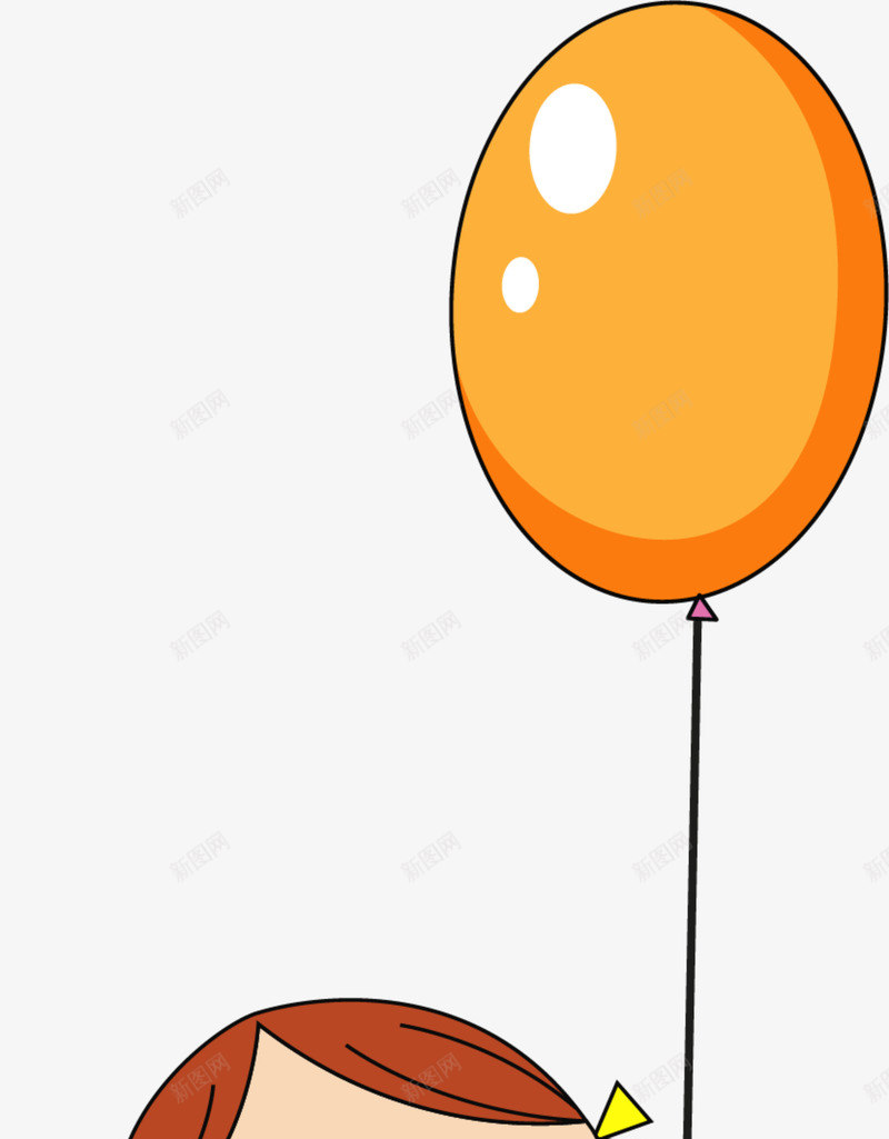 儿童节牵着气球的女孩png免抠素材_新图网 https://ixintu.com 儿童节 卡通女孩 开心 牵着气球的女孩 童趣 黄色气球