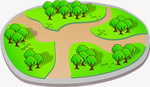 绿化规划地图png免抠素材_新图网 https://ixintu.com 户外 景观 树 环境 绿化