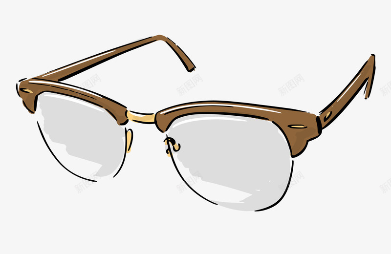 手绘眼镜png免抠素材_新图网 https://ixintu.com 卡通眼镜 框架眼镜 眼镜