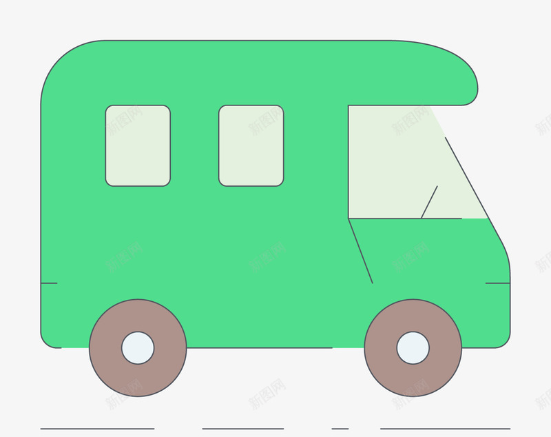 极简巴士png免抠素材_新图网 https://ixintu.com 创意巴士 户外 极简巴士 极简线条 绿色巴士 野营