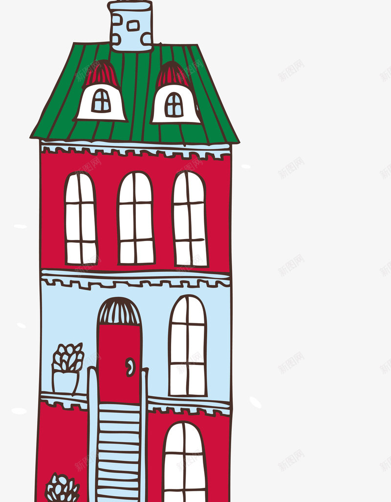 红色小屋对话框png免抠素材_新图网 https://ixintu.com 免抠PNG 卡通 对话框 小屋 童趣 红色 装饰图案