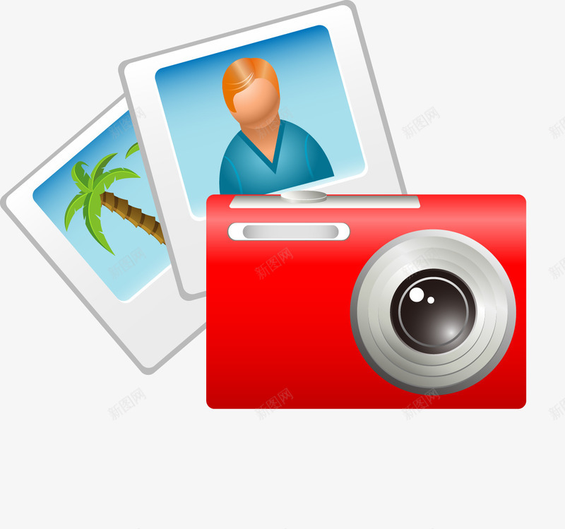 红色卡通相机png免抠素材_新图网 https://ixintu.com 卡通红色 电子产品 相机 相片 科技 红色 红色卡通