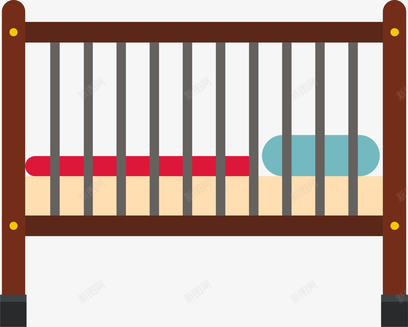 小清新棕色婴儿床png免抠素材_新图网 https://ixintu.com 唯美婴儿床 小清新婴儿床 棕色婴儿床 水彩 童趣 简约婴儿床