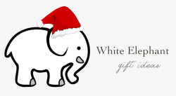 可爱白象圣诞帽白象高清图片