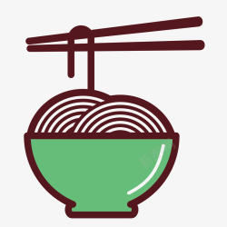面条和筷子矢量图素材