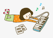 弹钢琴的女孩png免抠素材_新图网 https://ixintu.com 儿童弹钢琴 卡通女孩学钢琴 可爱女孩弹钢琴 学习钢琴