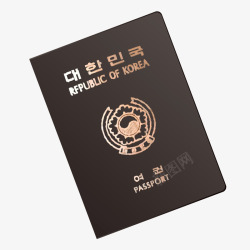 棕色本子棕色韩国护照本子高清图片