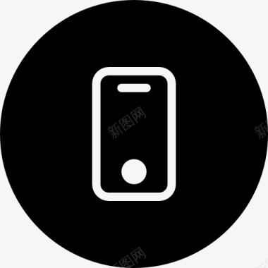 手机黑色圆形界面按钮图标图标