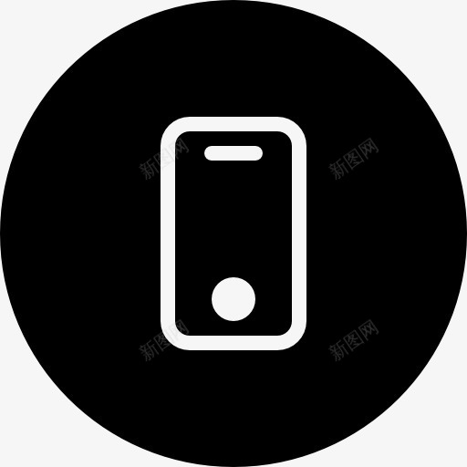 手机黑色圆形界面按钮图标png_新图网 https://ixintu.com 填充圆形 手机 按钮 电话 界面 符号 黑