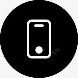 手机填充手机黑色圆形界面按钮图标高清图片