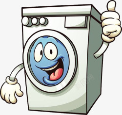 滚筒式大拇指卡通人物洗衣机高清图片