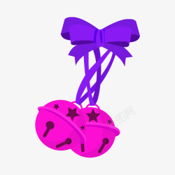 卡通手绘紫色的铃铛素材