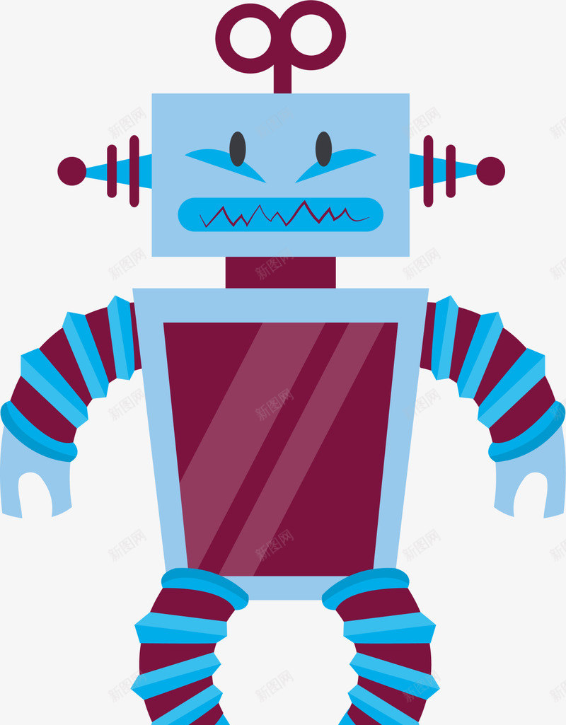蓝色扁平玩具机器人png免抠素材_新图网 https://ixintu.com 儿童玩具 小孩 游戏 玩具机器人 玩耍 童趣 蓝色机器人
