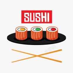 三文鱼卷寿司寿司矢量图高清图片