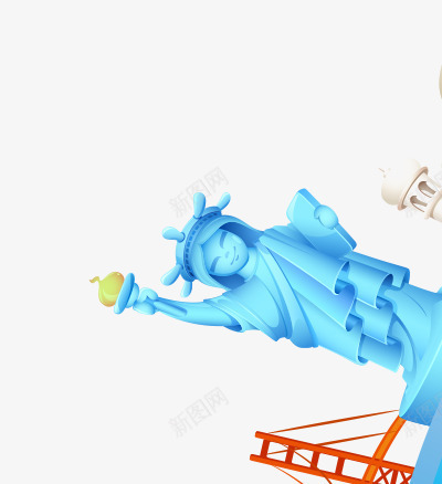自由女神像png免抠素材_新图网 https://ixintu.com APP元素 手绘元素 自由女神 蓝色雕像