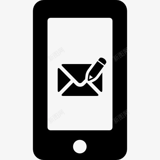 写电子邮件消息的符号在手机屏幕图标png_新图网 https://ixintu.com 写 工具和器具 手机屏幕展示图 新的电子邮件 沟通 消息 电子邮件 电话