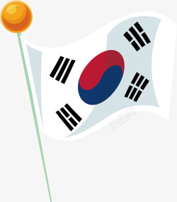 白色韩国国旗矢量图素材