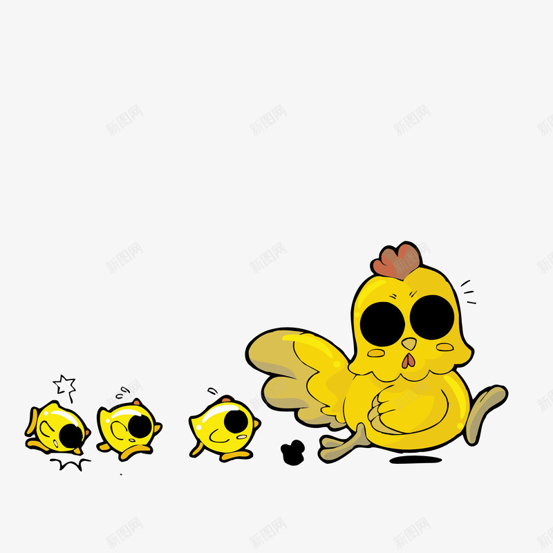 一群小黄鸡png免抠素材_新图网 https://ixintu.com png图形 png装饰 卡通 家禽 小黄鸡 装饰 黄色
