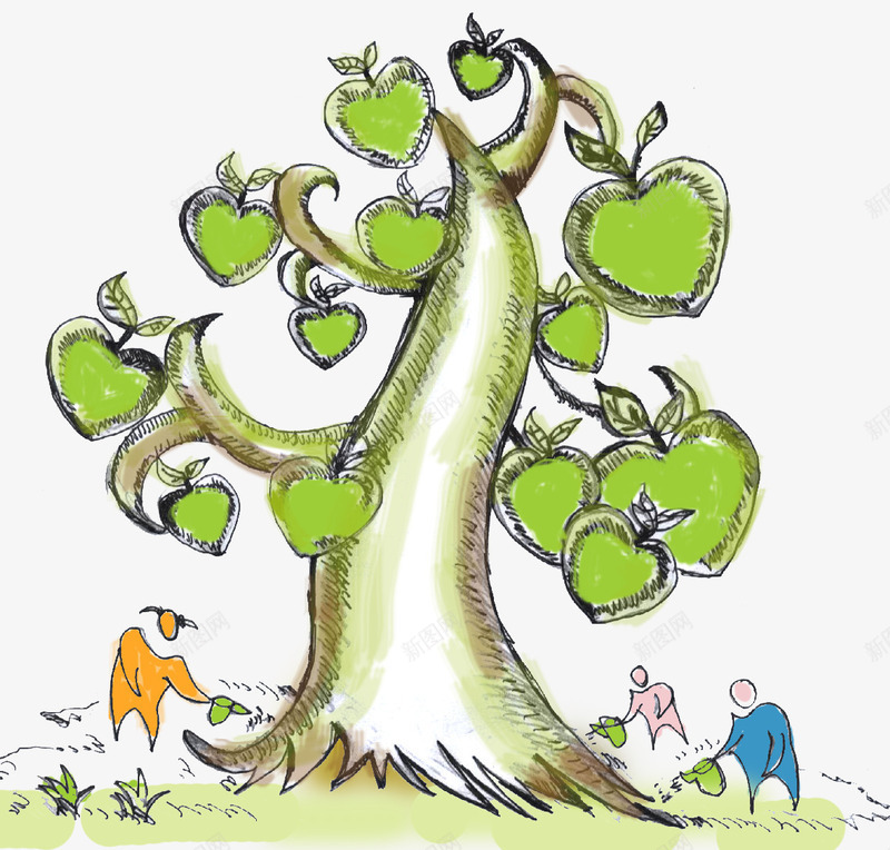 绿色环保png免抠素材_新图网 https://ixintu.com 低碳 树木 浇树 环保 生态 绿色 自然 节约
