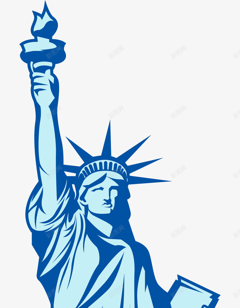自由女神雕像png免抠素材_新图网 https://ixintu.com png图形 神像 自由女神 蓝色 装饰 雕像