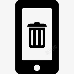 手机垃圾桶回收站的标志在手机屏幕图标高清图片