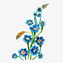 花开花落蓝色小花盛开矢量图高清图片