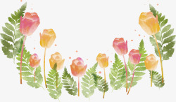 手绘花园彩色花朵的花园矢量图高清图片