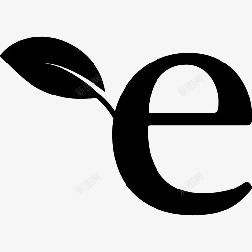 生态E图标png_新图网 https://ixintu.com 叶 字母E 标志 生态 电子商务