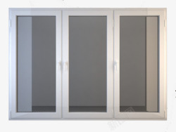 三扇简单格子窗灰色外开格子窗高清图片