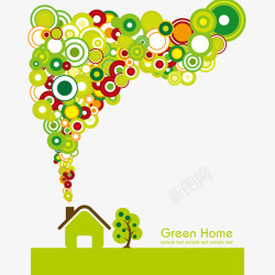 绿色家园创意图案矢量图素材