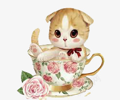 茶杯猫png免抠素材_新图网 https://ixintu.com 可爱 天然呆 萌宠 迷你