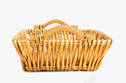 竹条手工特色编织篮素材