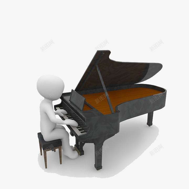 弹钢琴的人png免抠素材_新图网 https://ixintu.com 优雅 艺术 钢琴 音乐