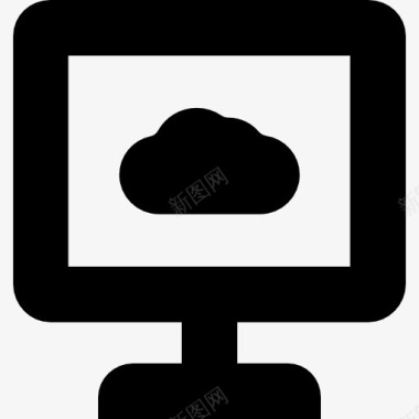 可视化的云数据在电脑屏幕图标图标
