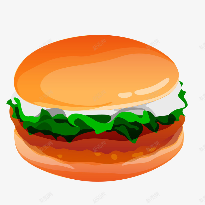 汉堡包快餐食物矢量图ai免抠素材_新图网 https://ixintu.com 午餐 卡通 快餐设计 汉堡包 食物设计 矢量图